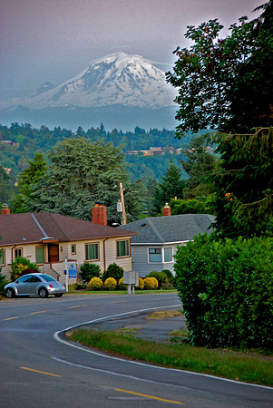 Mt. Rainier from the hood.