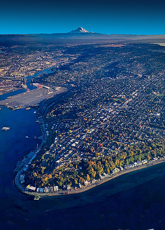 West Seattle Aerial with Mt. Rainier