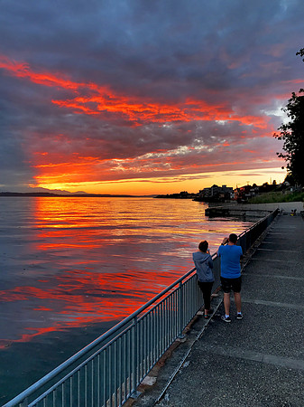 July sunset watchers