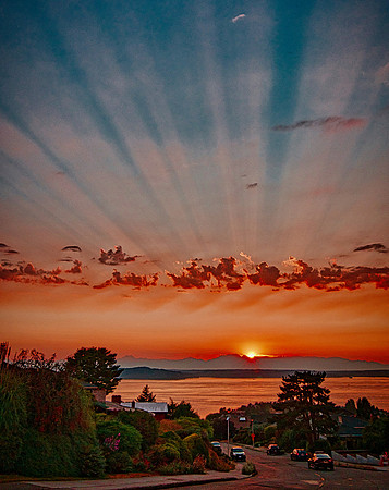 Glory rays sunset